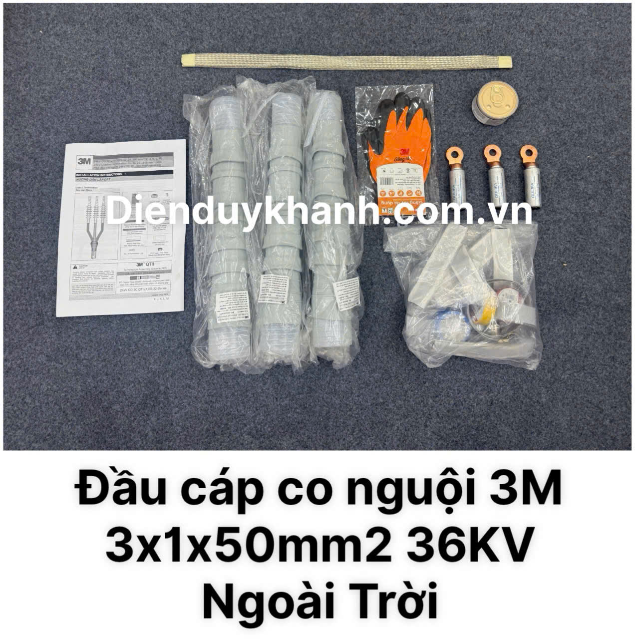 Đầu Cáp Co Nguội Trung Thế Ngoài Trời 36KV 1C 3x1x50mm2 3M Chính Hãng